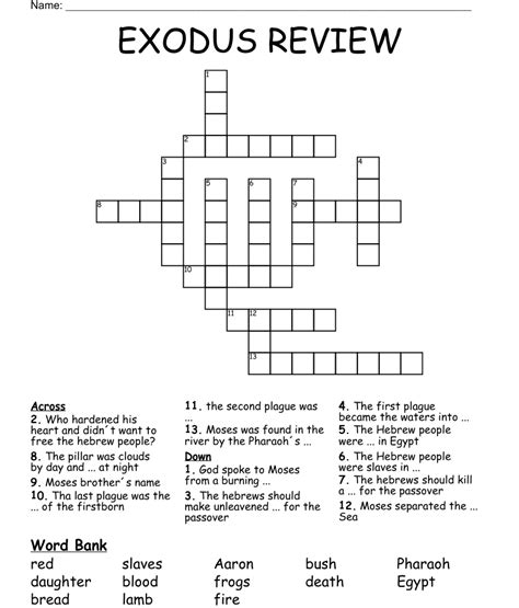 Exodus spokesman. . Spokesman in exodus crossword clue